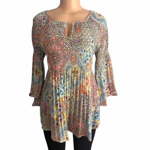 Spense Multicolor Boho Tunic Top